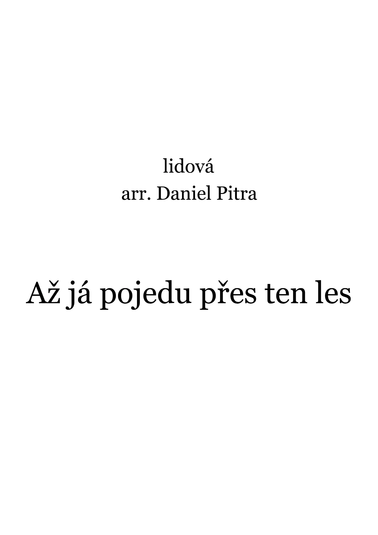 lidová - Až já pojedu přes ten les