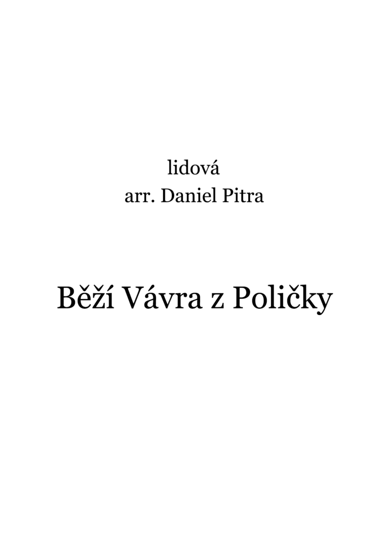 lidová - Běží Vávra z Poličky