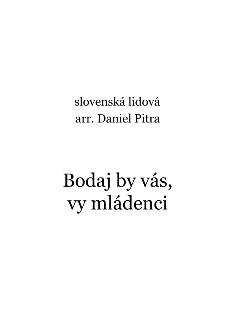 slovenská lidová - Bodaj by vás, vy mládenci