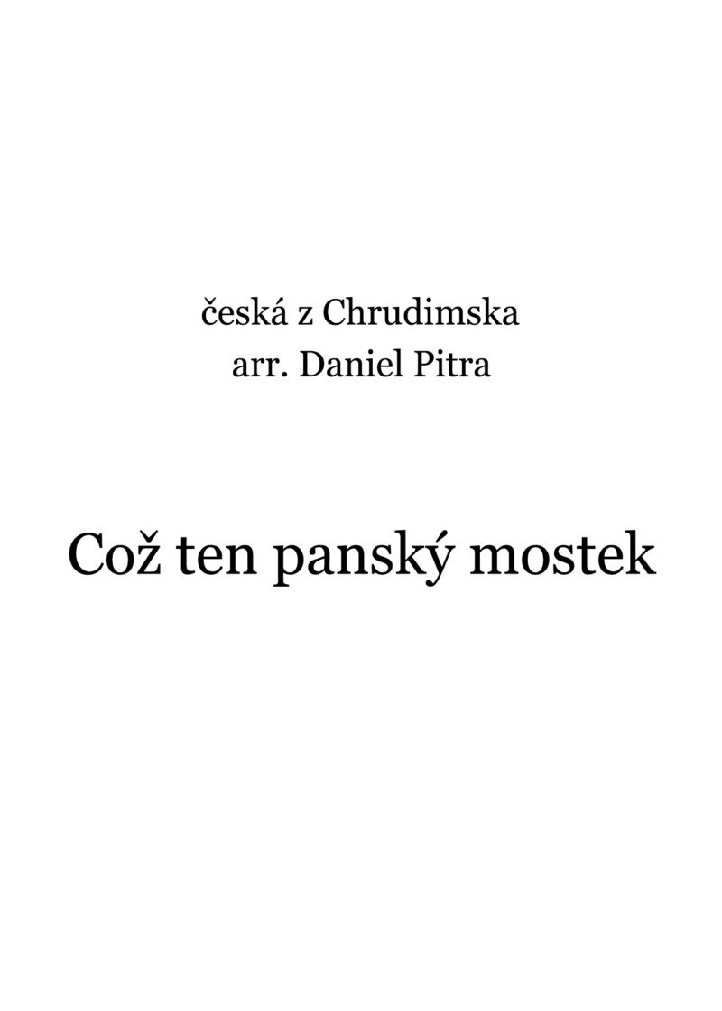 lidová - Což ten panský mostek