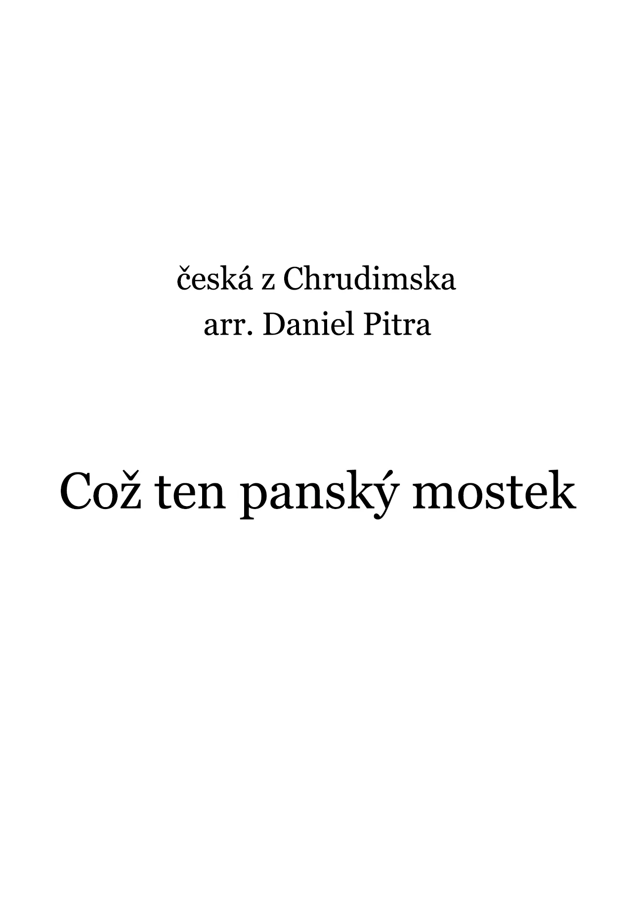 lidová - Což ten panský mostek