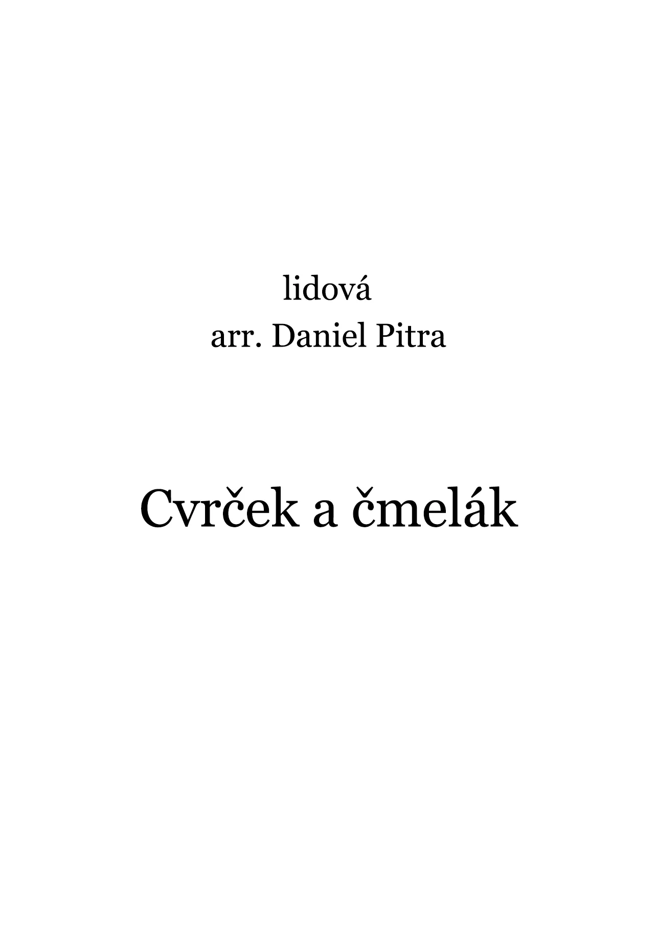 lidová - Cvrček a čmelák