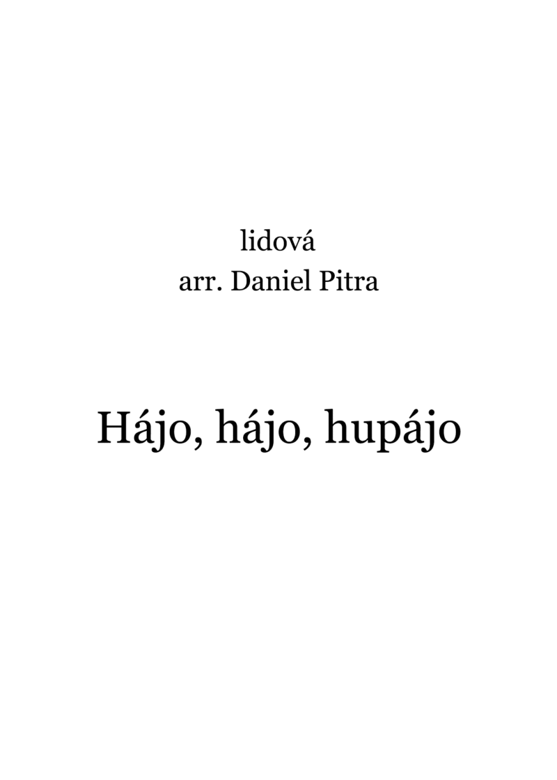 lidová - Hájo, hájo, hupájo