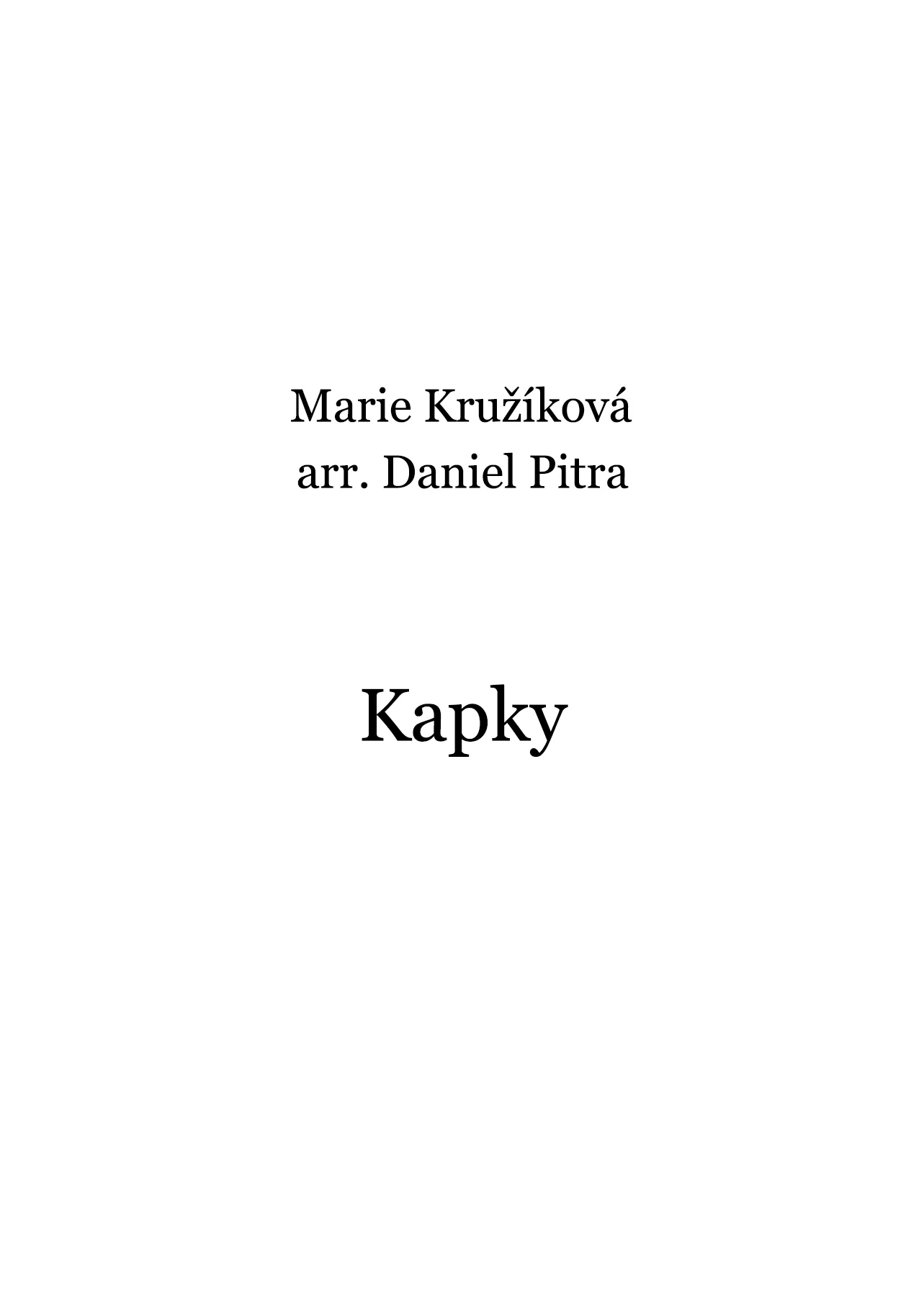 Kružíková, Marie - Kapky