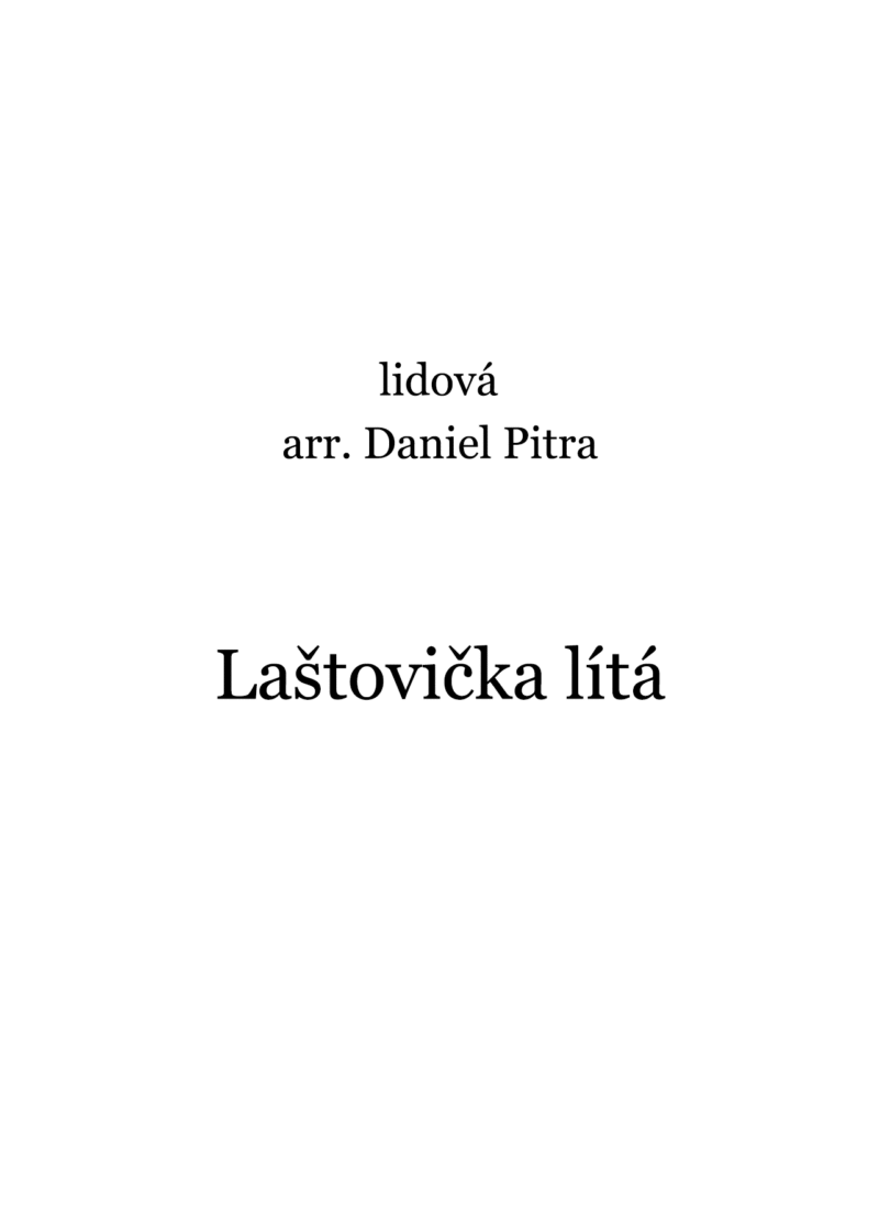 lidová - Laštovička lítá