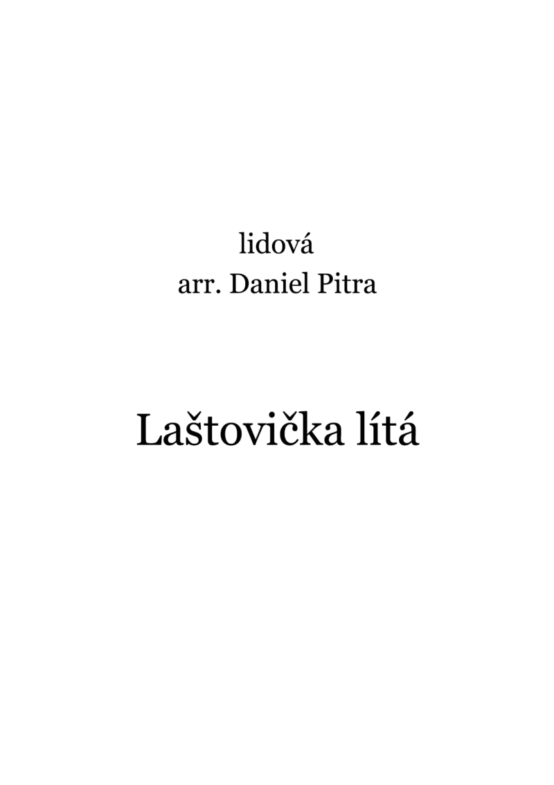 lidová - Laštovička lítá