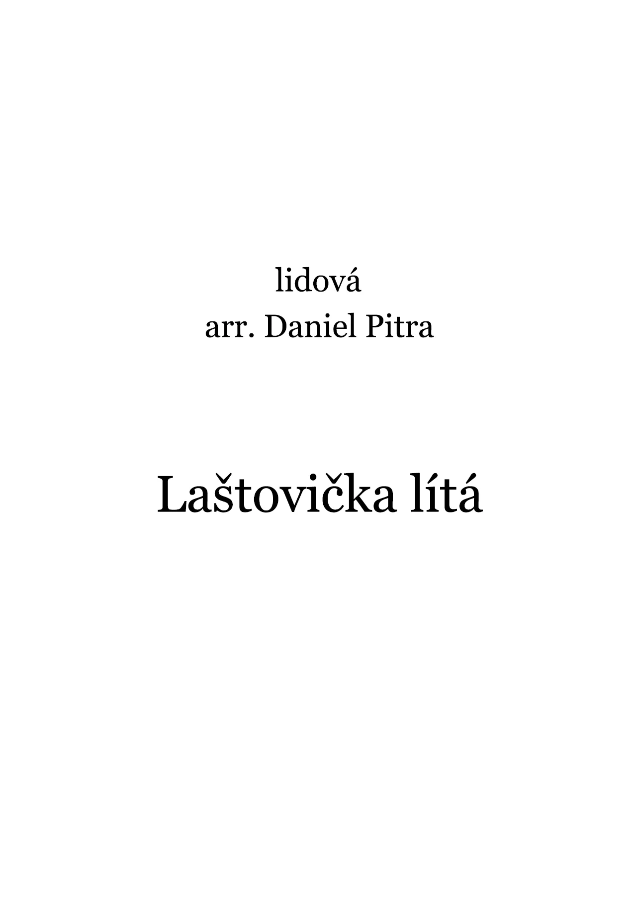 lidová - Laštovička lítá