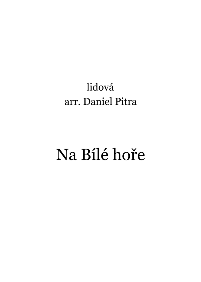 lidová - Na Bílé hoře