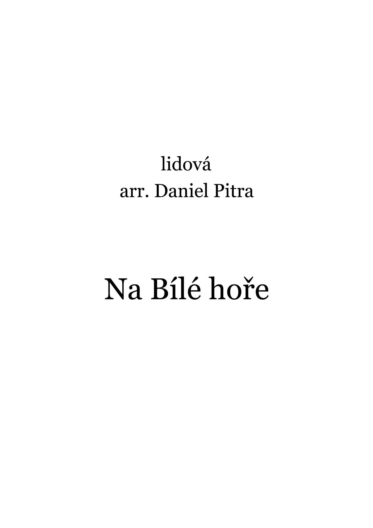 lidová - Na Bílé hoře