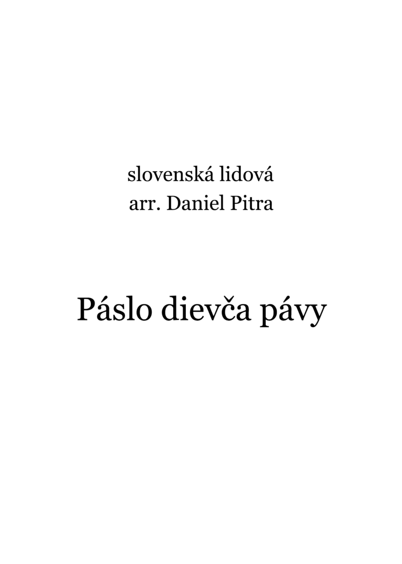 slovenská lidová - Páslo dievča pávy