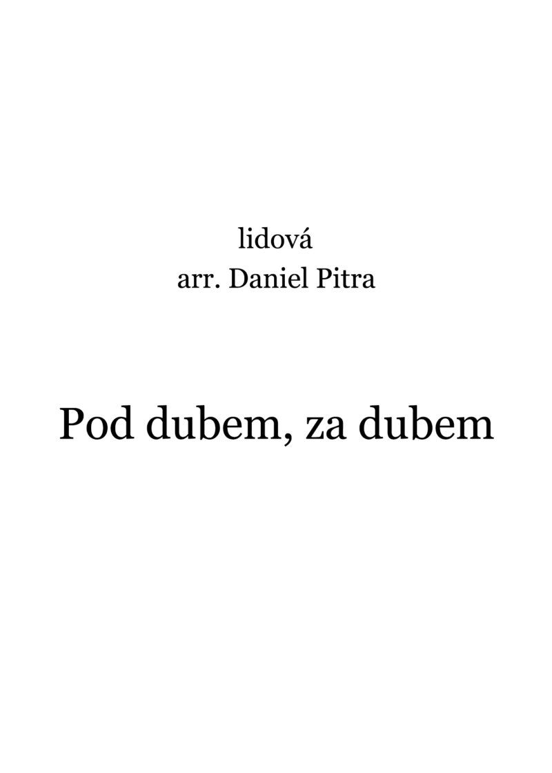 lidová - Pod dubem, za dubem