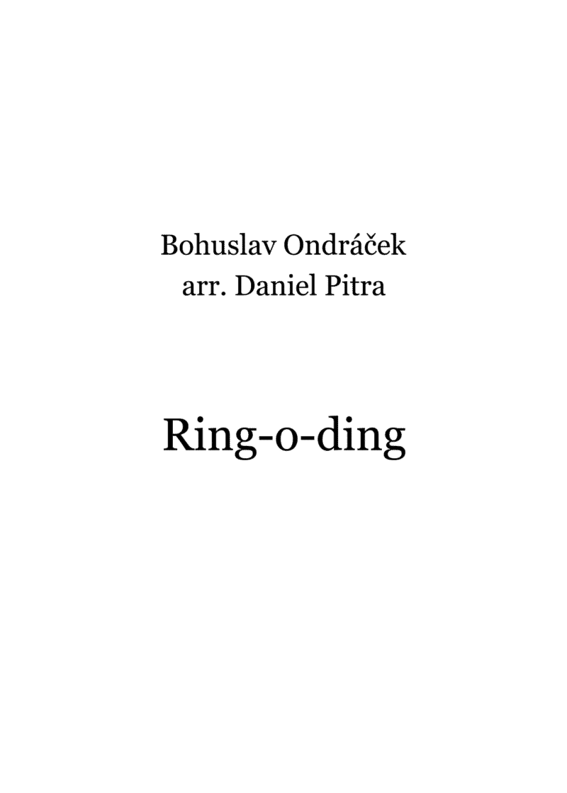 Ondráček, Bohuslav - Ring-o-ding