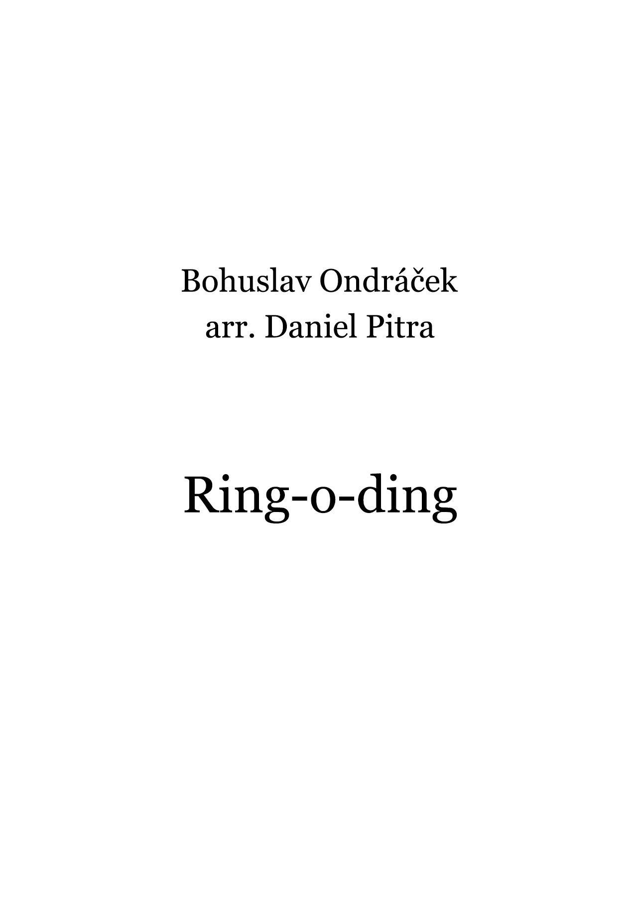 Ondráček, Bohuslav - Ring-o-ding