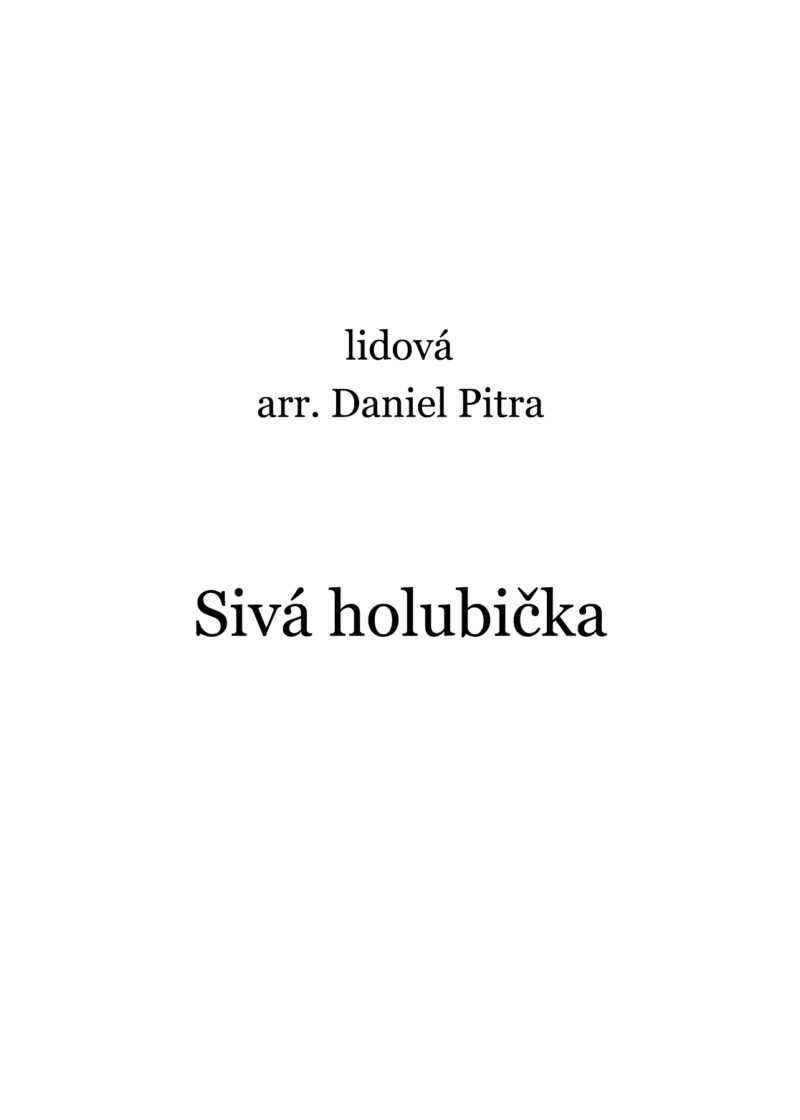 lidová - Sivá holubička