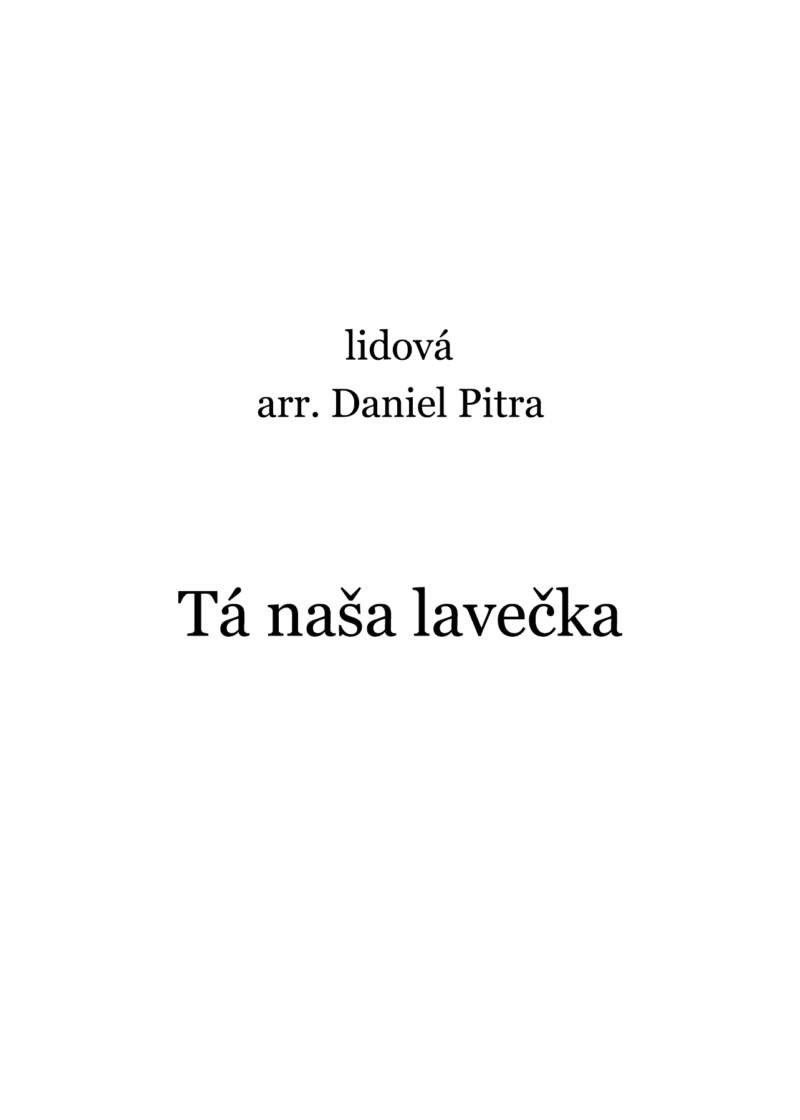 lidová - Tá naša lavečka