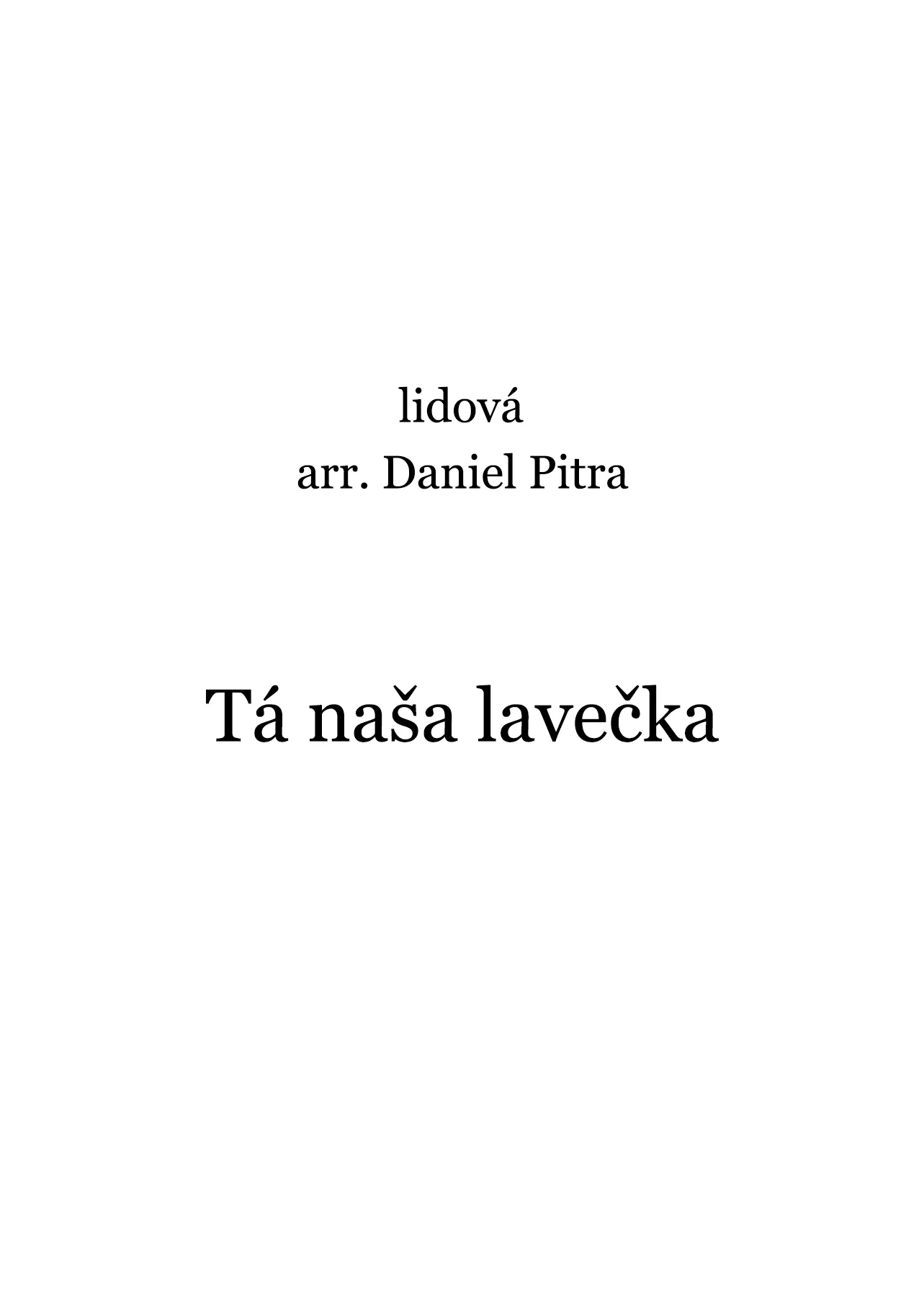 lidová - Tá naša lavečka