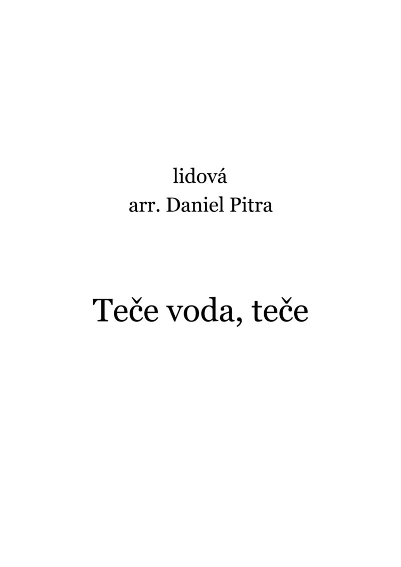 lidová - Teče voda, teče