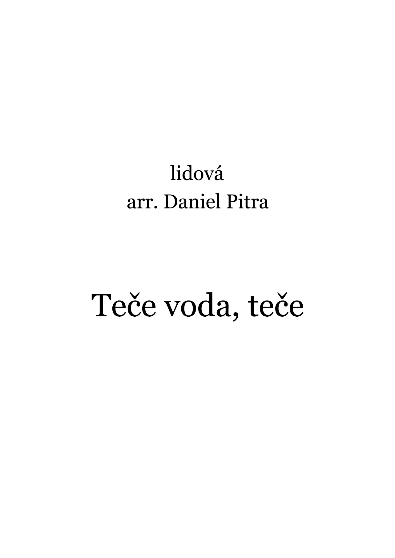 lidová - Teče voda, teče