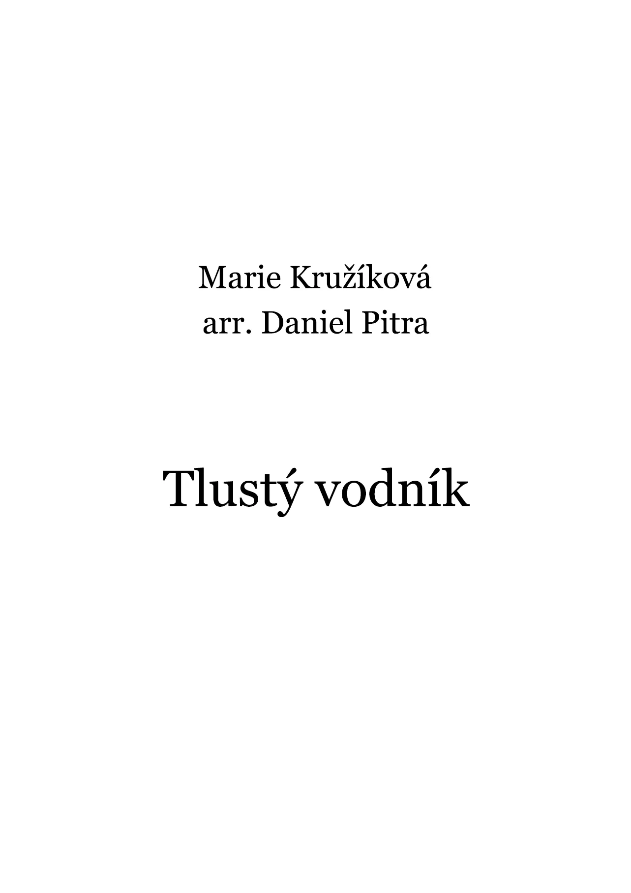 Kružíková, Marie - Tlustý vodník