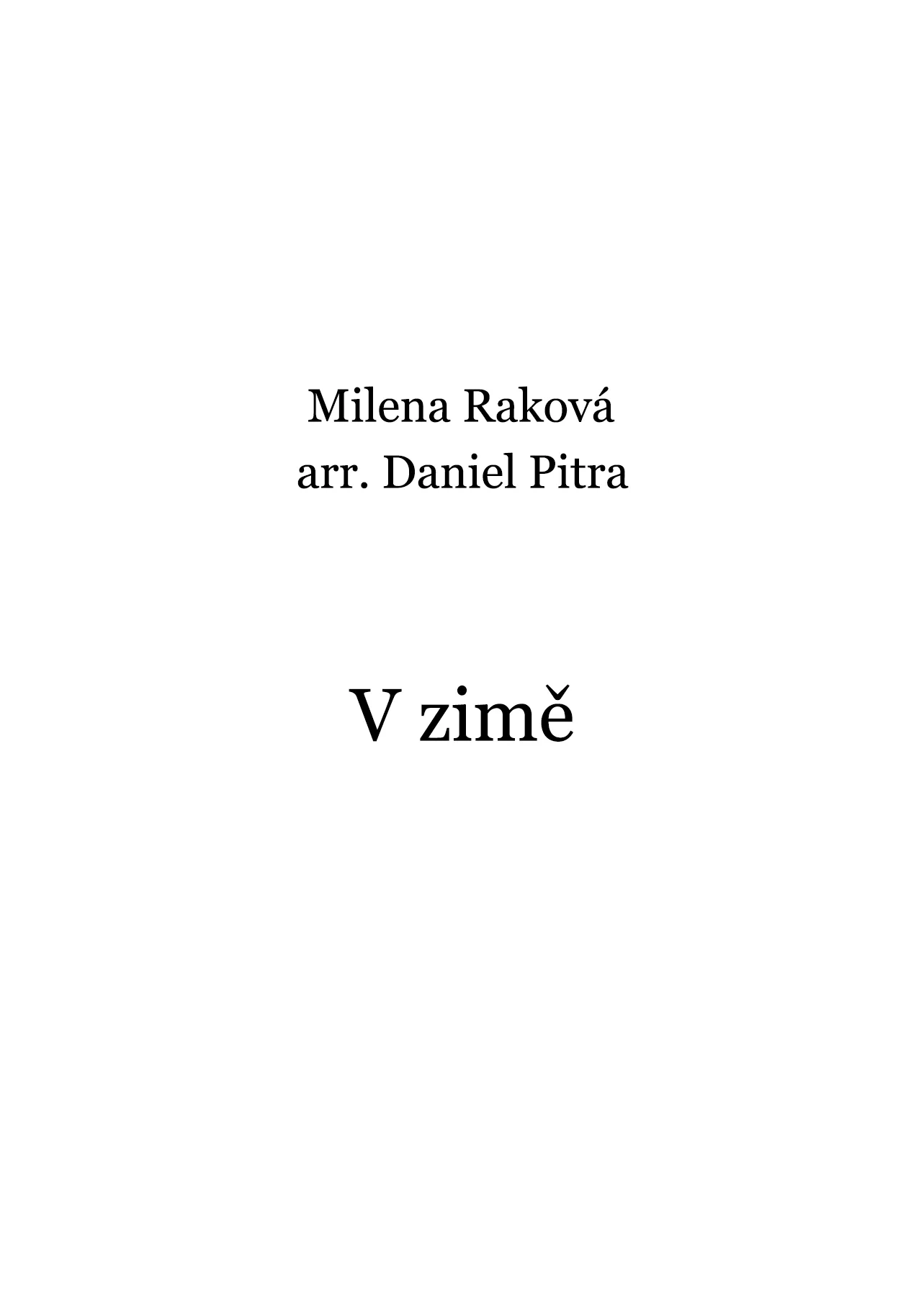 Raková, Milena - V zimě