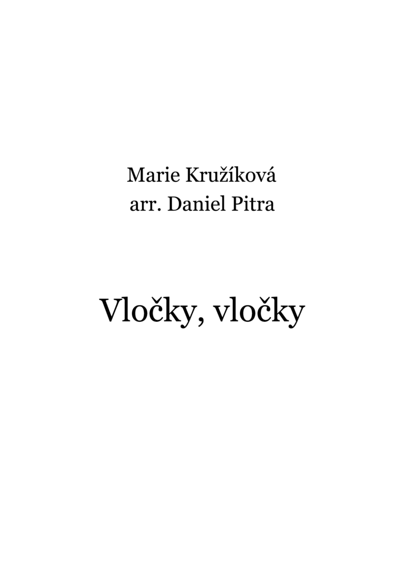 Kružíková, Marie - Vločky, vločky