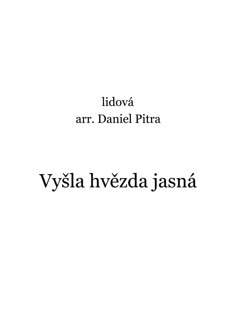 lidová - Vyšla hvězda jasná
