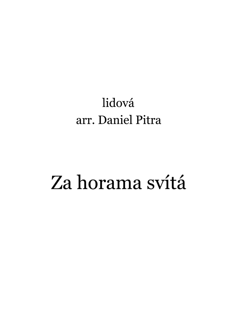 lidová - Za horama svítá