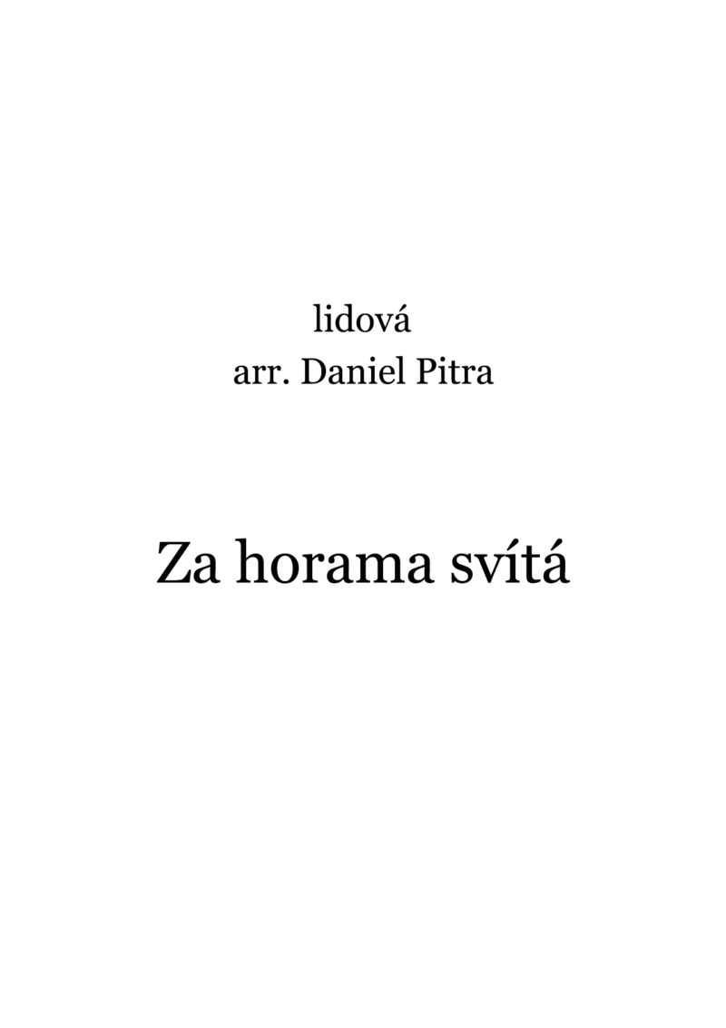 lidová - Za horama svítá