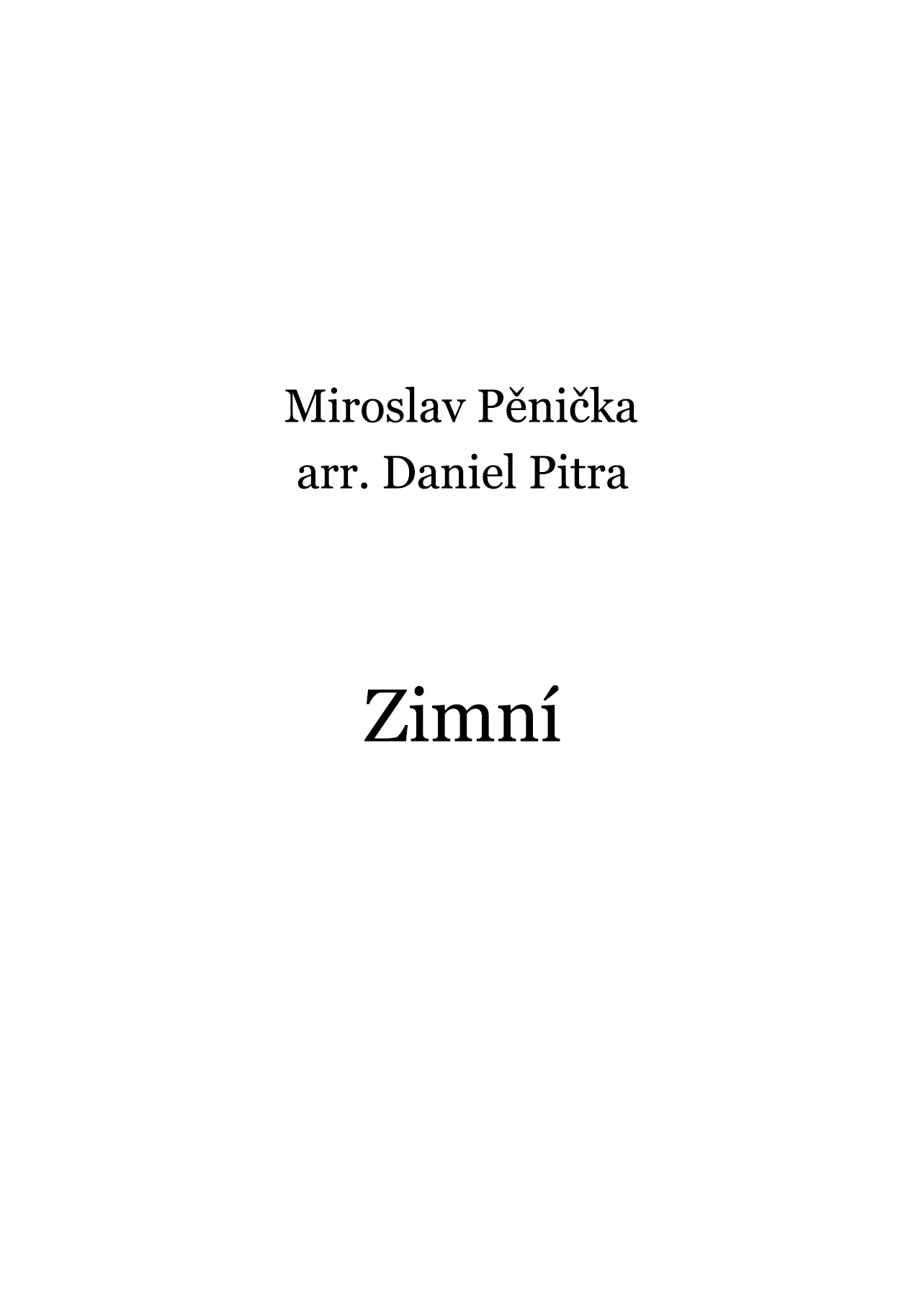 Pěnička, Miroslav - Zimní