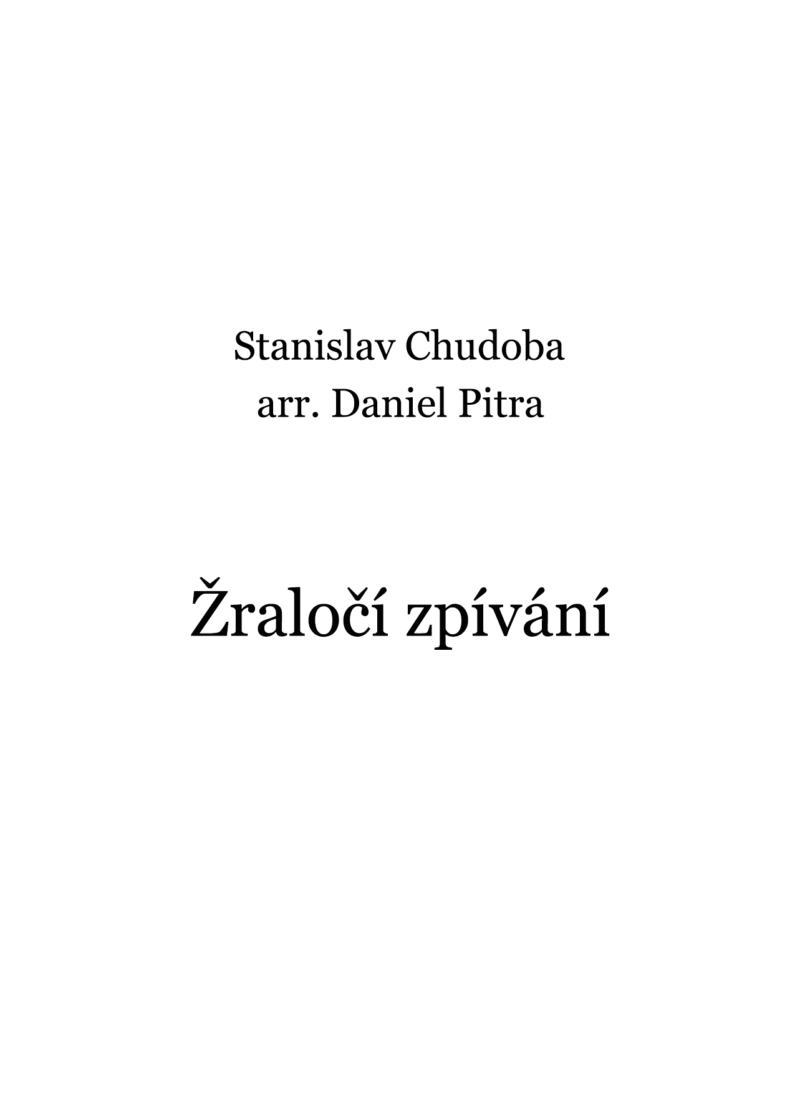 Chudoba, Stanislav - Žraločí zpívání